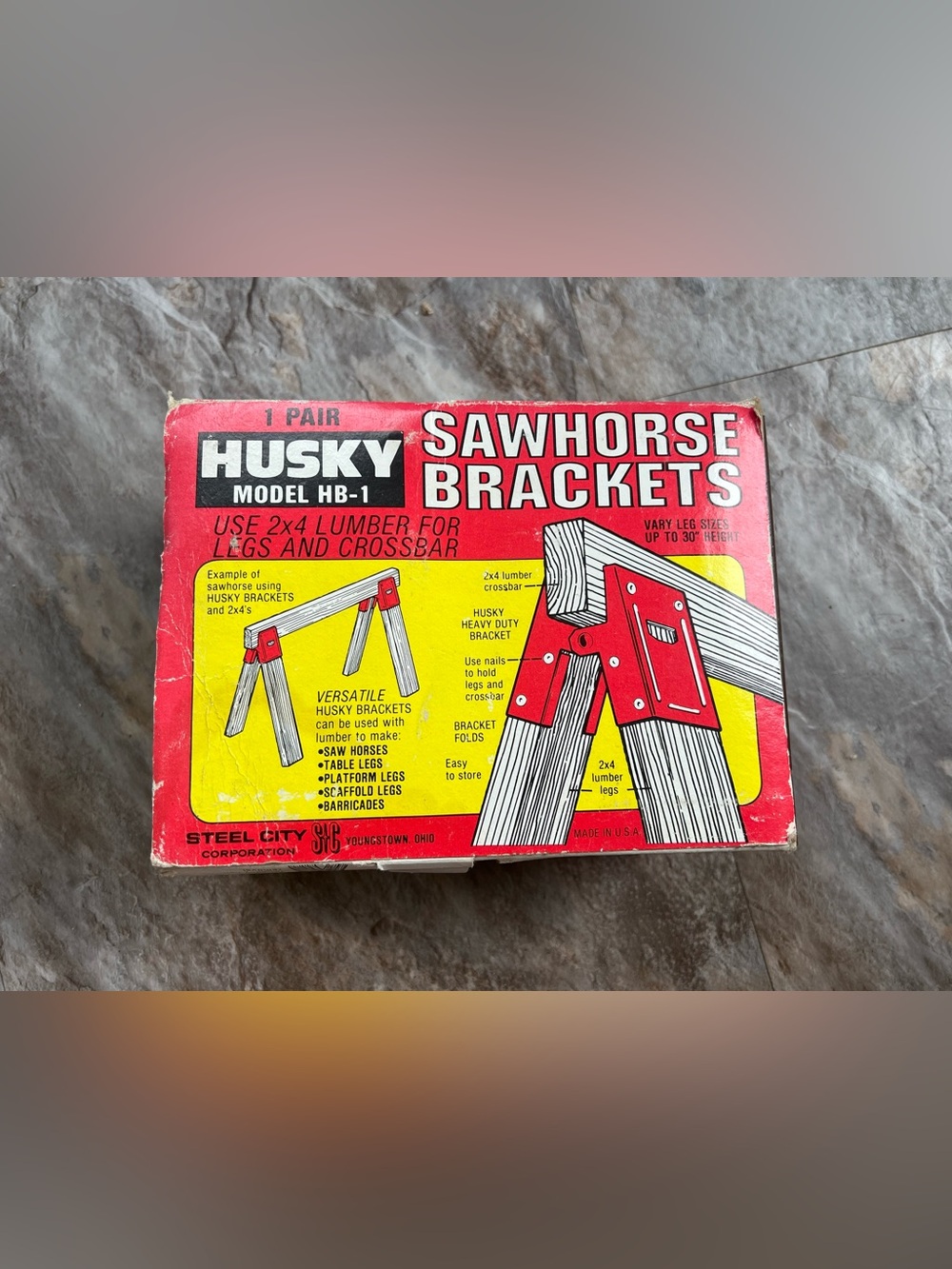 Vintage Husky Sawhorse Brackets Pair HB-1 New in Package